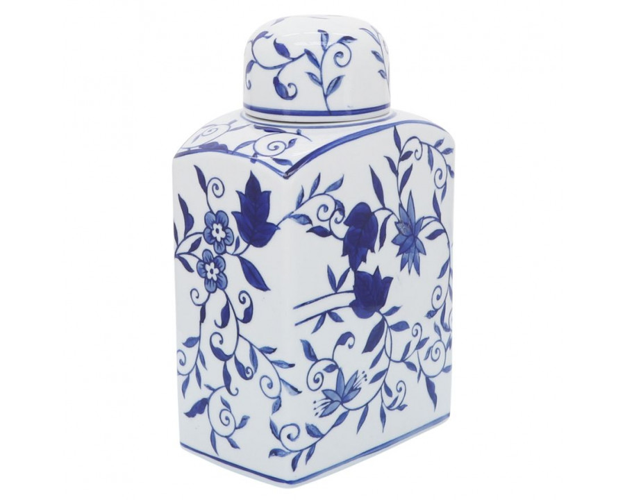 Sagebrook - 9" Ceramic Rectangular Jar in Blue