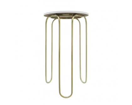 Sagebrook Metal End Table Set - White/Gold