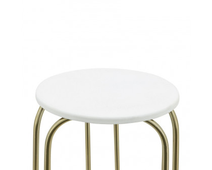 Sagebrook Metal End Table Set - White/Gold