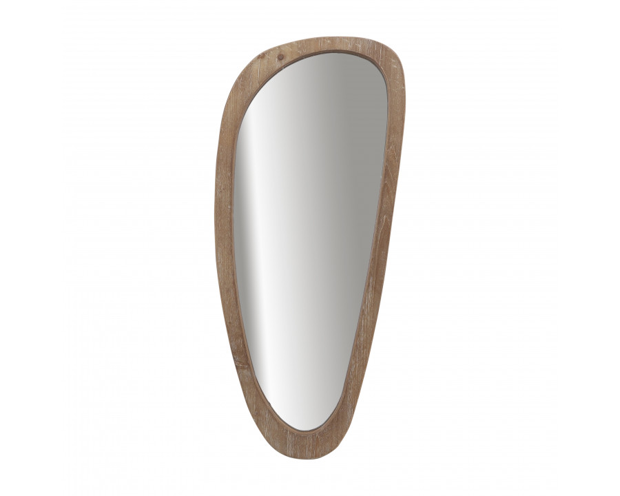 Sagebrook Wood Egg Shaped Mirror - Brown