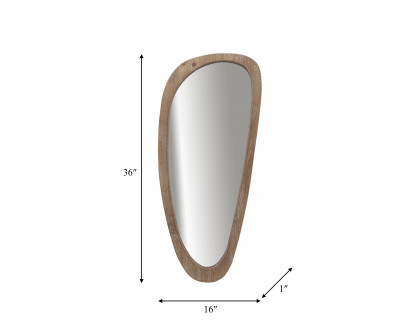 Sagebrook Wood Egg Shaped Mirror - Brown