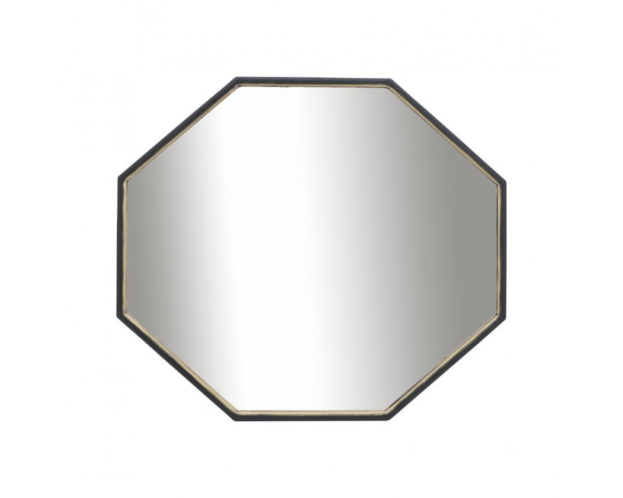 Sagebrook Metal Octagonal Mirror - Black/Gold