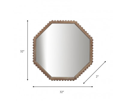 Sagebrook Wood Octagonal Mirror - Natural