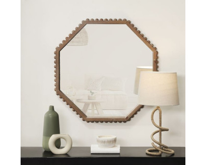 Sagebrook Wood Octagonal Mirror - Natural