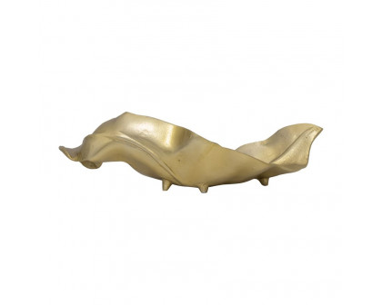 Sagebrook 19" Metal Curled Leaf - Gold