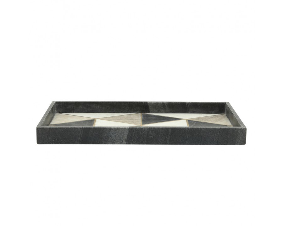 Sagebrook - 9"x18" Marble Rectangular Tray in Black/White