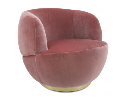 Sagebrook Velveteen Swivel Chair With Gold Base