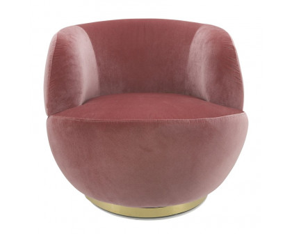 Sagebrook™ Velveteen Swivel Chair With Gold Base - Pink