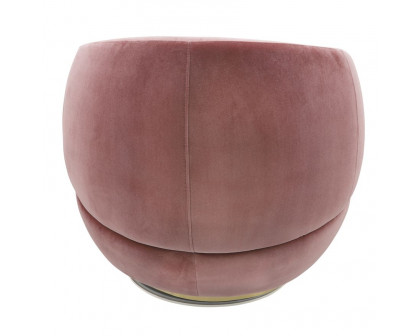 Sagebrook™ Velveteen Swivel Chair With Gold Base - Pink