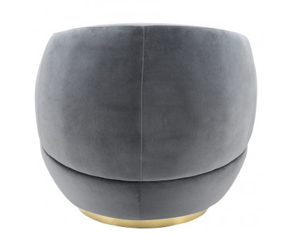 Sagebrook™ Velveteen Swivel Chair With Gold Base - Gray