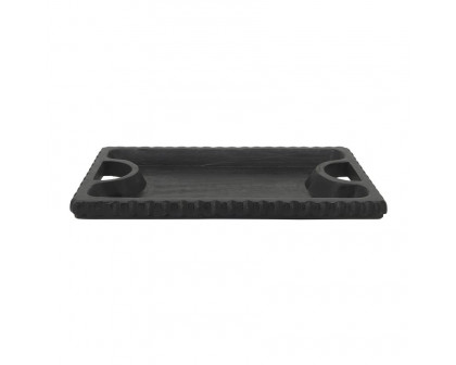 Sagebrook 25"x15" Wood Scalloped Edge Tray - Black