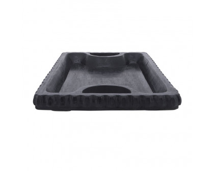 Sagebrook 25"x15" Wood Scalloped Edge Tray - Black