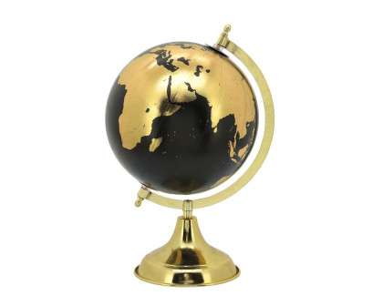 Sagebrook 13" Metal Globe - Gold/Black