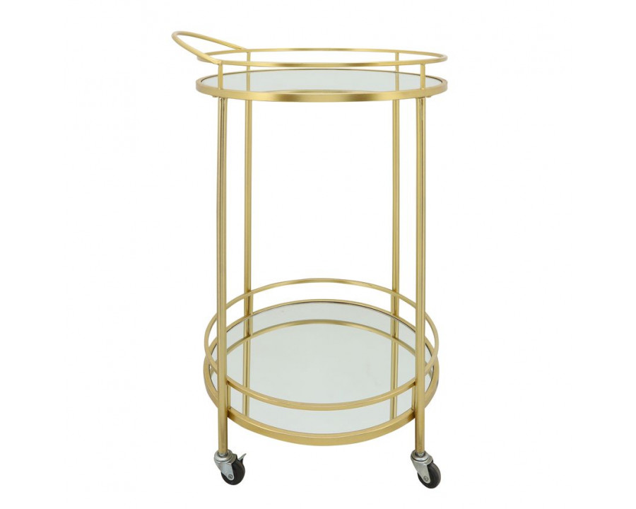 Sagebrook - Two Layered Metal Round Bar Cart