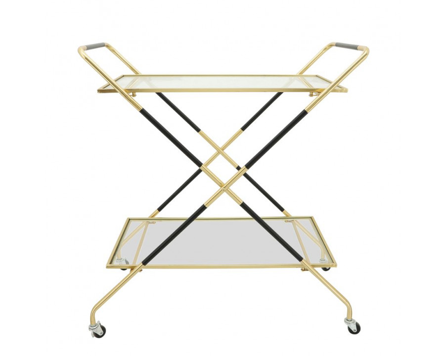 Sagebrook - Two Layered X-Ray Metal Bar Cart