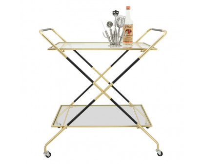 Sagebrook - Two Layered X-Ray Metal Bar Cart