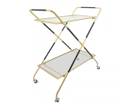 Sagebrook - Two Layered X-Ray Metal Bar Cart