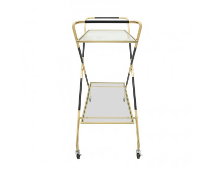 Sagebrook - Two Layered X-Ray Metal Bar Cart