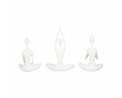 Sagebrook 10" Resin Yoga Ladies (Set Of 3) - White