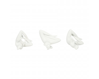 Sagebrook 10" Resin Yoga Ladies (Set Of 3) - White