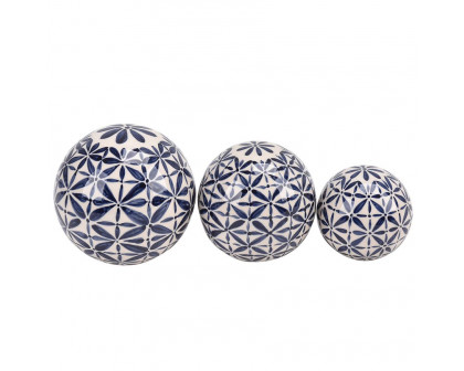 Sagebrook 4"/5"/6" Ceramic Abstract Orbs (Set Of 3)