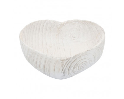 Sagebrook™ 9"/10" Wood Heart Bowls (Set Of 2) - White