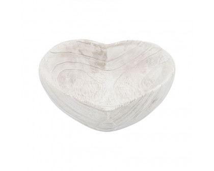 Sagebrook™ 9"/10" Wood Heart Bowls (Set Of 2) - White