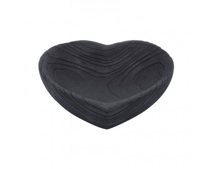 Sagebrook 9"/10" Wood Heart Bowls (Set Of 2) - Black