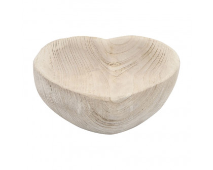 Sagebrook™ 9"/10" Wood Heart Bowls (Set Of 2) - Natural