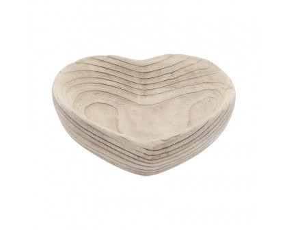 Sagebrook™ 9"/10" Wood Heart Bowls (Set Of 2) - Natural