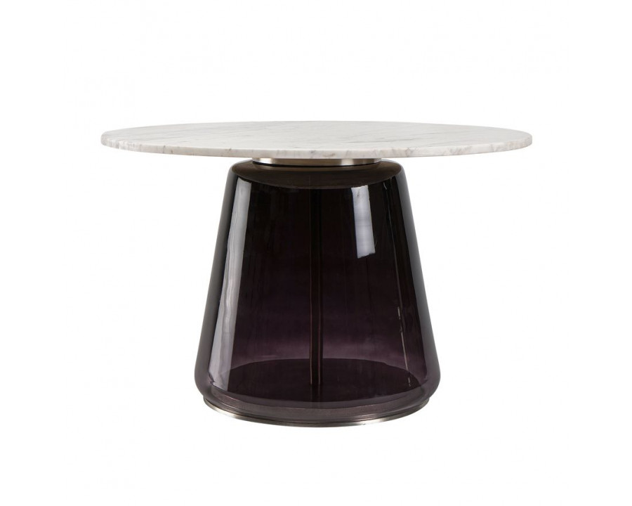 Sagebrook Marble Top Coffee Table Glass Base - White/Purple