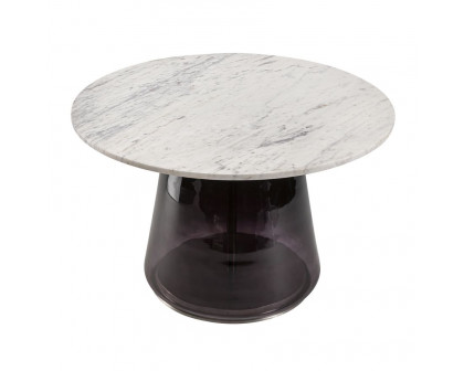 Sagebrook™ Marble Top Coffee Table Glass Base - White/Purple