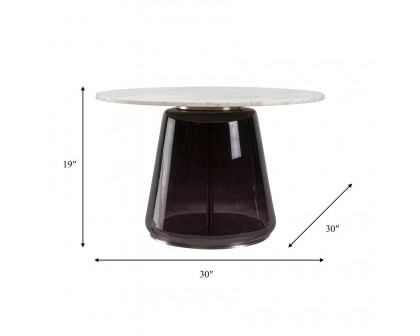 Sagebrook™ Marble Top Coffee Table Glass Base - White/Purple