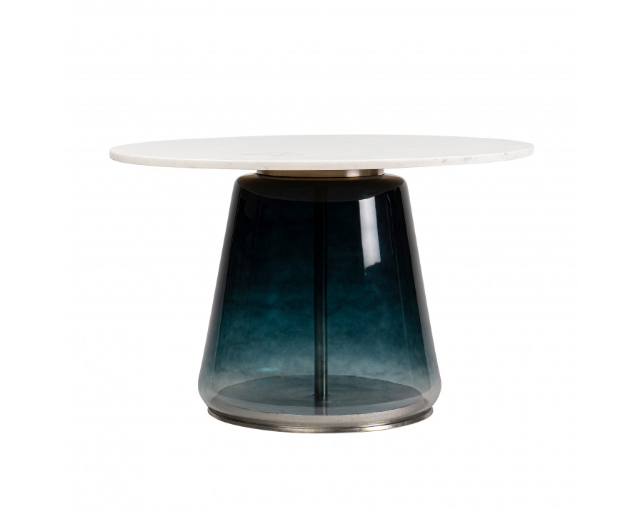 Sagebrook Marble Top Coffee Table Glass Base - Blue