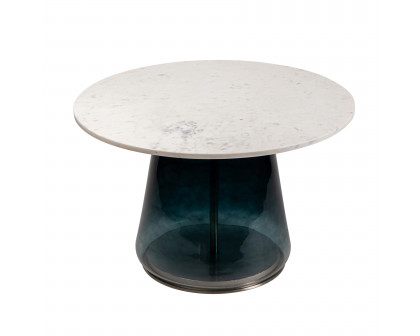 Sagebrook™ Marble Top Coffee Table Glass Base - Blue