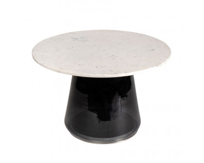 Sagebrook™ Marble Top Coffee Table Glass Base - White/Black