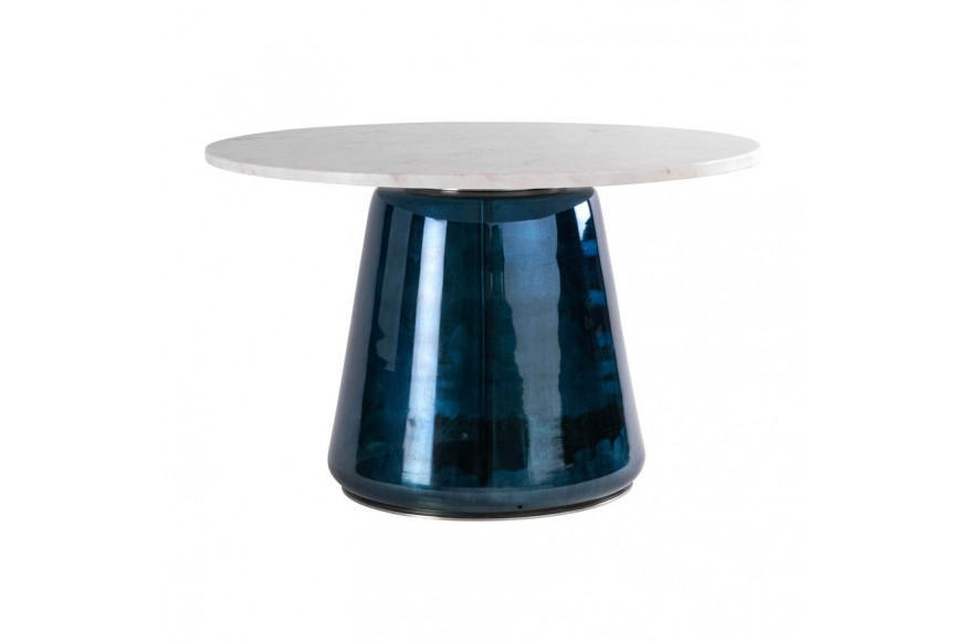 Sagebrook™ Marble Top Coffee Table Glass Base - White/Blue