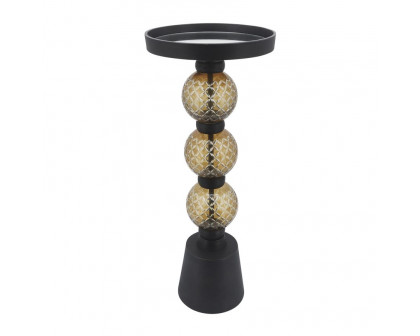 Sagebrook™ 23" Side Table With Mirror Top - Gold/Black