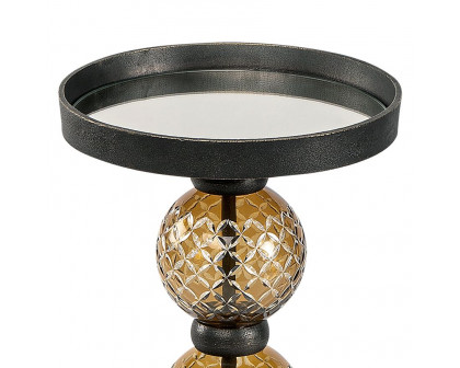 Sagebrook™ 23" Side Table With Mirror Top - Gold/Black