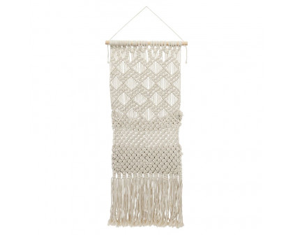 Sagebrook Cotton Macrame 2-Layered Wall Storage