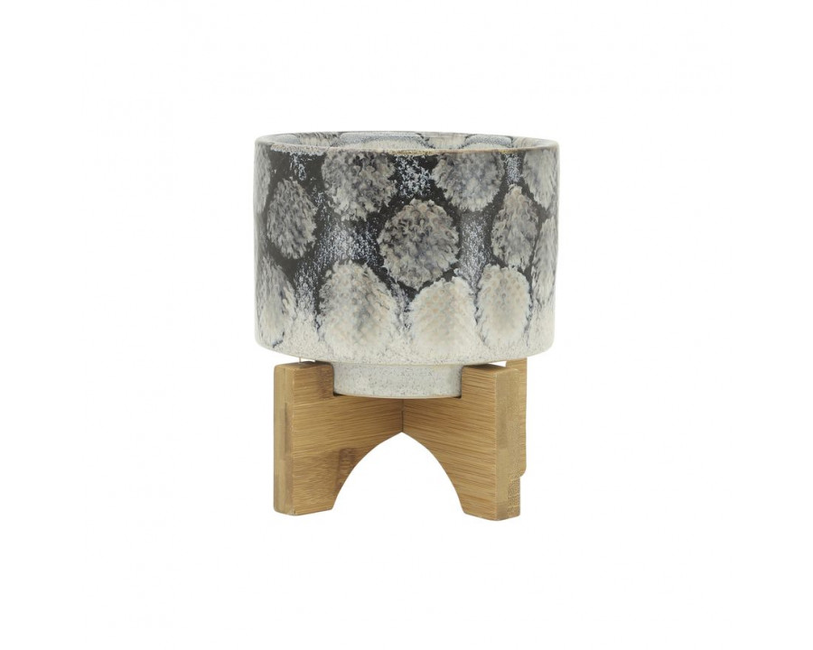 Sagebrook 5" Snakeskin Ceramic Planter With Stand - Blue