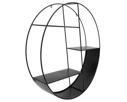 Sagebrook - Metal 4-Layered Round Shelf in Black