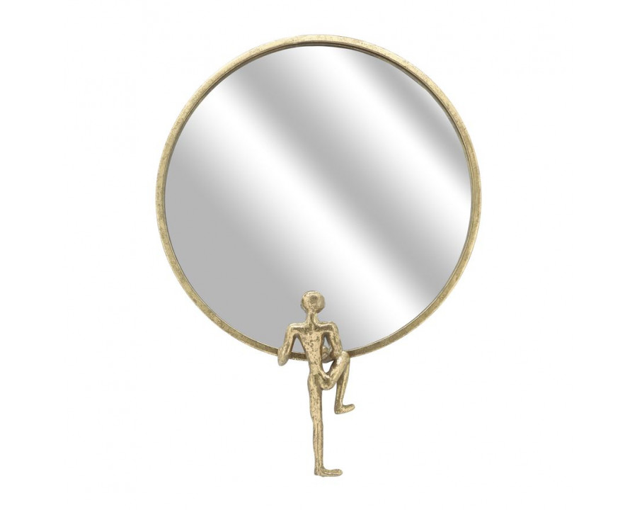 Sagebrook Metal Mirror With Man Decor - Gold