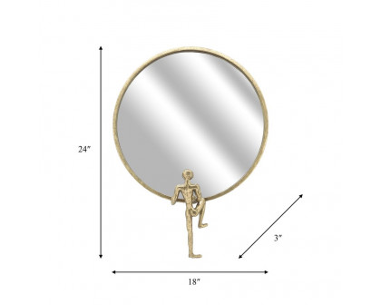 Sagebrook Metal Mirror With Man Decor - Gold