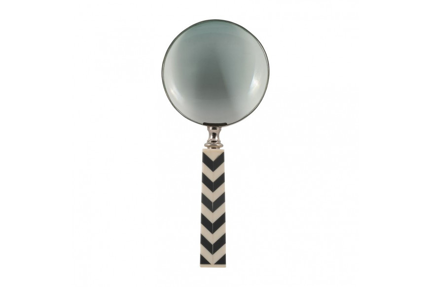 Sagebrook™ 4" Resin Chevron Magnifying Glass - Black/White