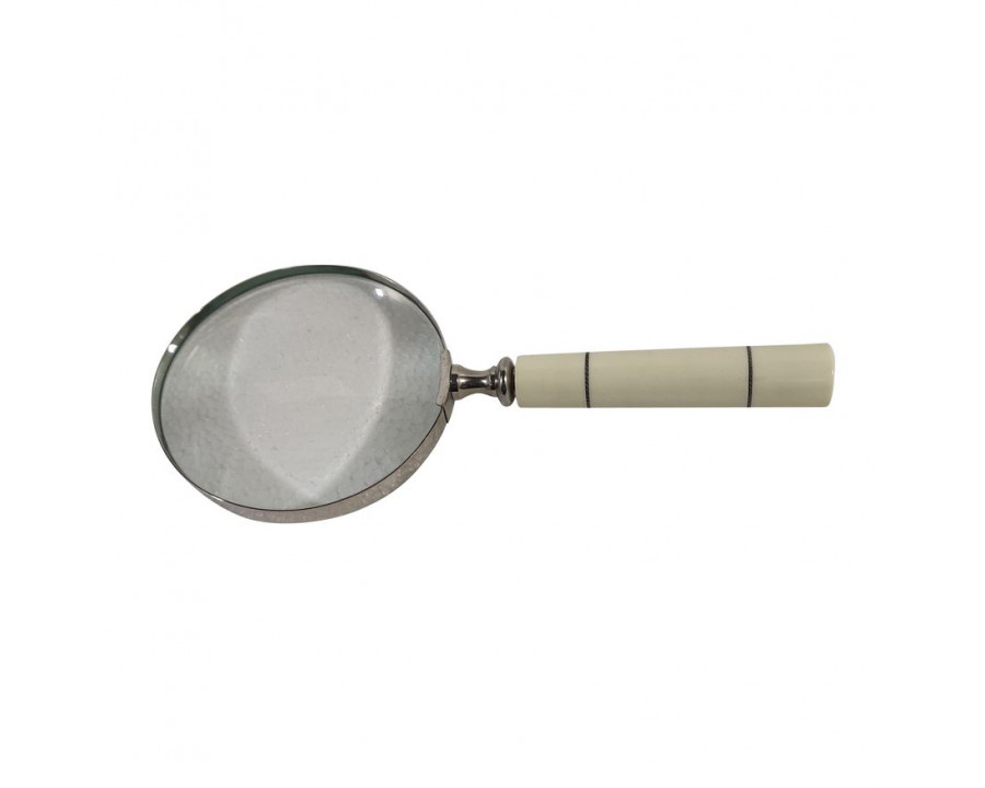 Sagebrook - 4" Resin Magnifying Glass in Ivory