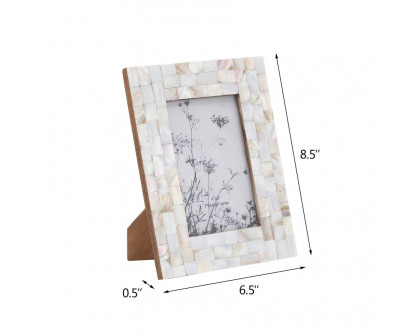 Sagebrook 4"x6" Resin Capiz Design Photo Frame - Silver