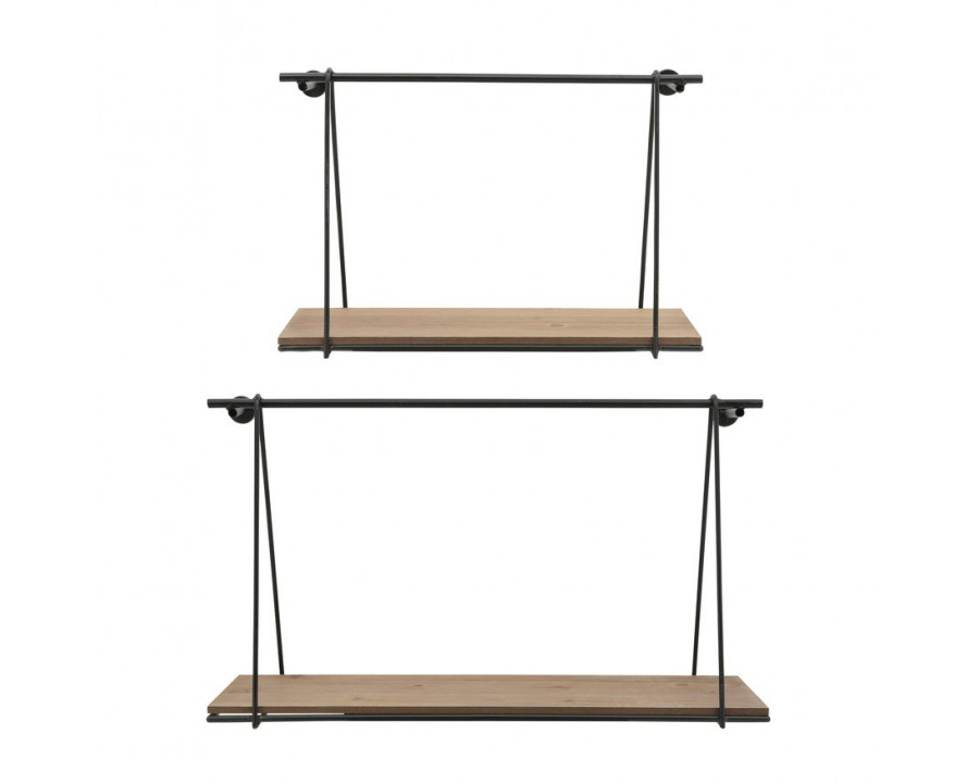 Sagebrook - Metal/Wood Swing Like Wall Shelves (Set Of 2)