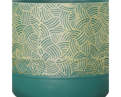 Sagebrook 10"/13" Resin Swirl Planters (Set Of 2) - Green/Gold