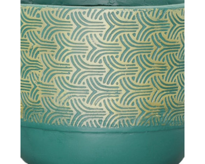 Sagebrook 10"/13" Resin Swirl Planters (Set Of 2) - Green/Gold